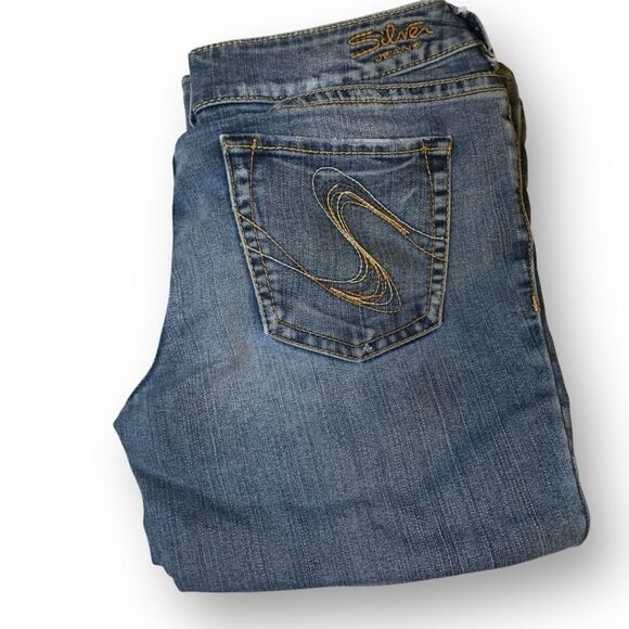 Silver Medium Wash Boot Cut Comfort Stretch Blend Jeans Women's size 30 - Picture 5 of 14